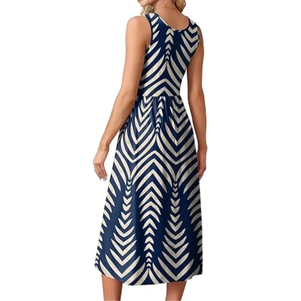 TEMPERANCE™ – Boho Halter Neck Flowy Midi Dress