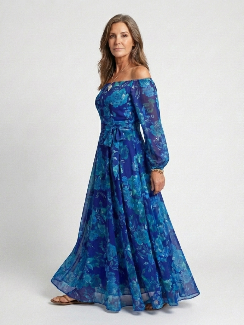 Aspen - Off Shoulder Floral Maxi Dress
