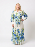 Harper - Long Sleeve Floral Button Front Maxi Dress