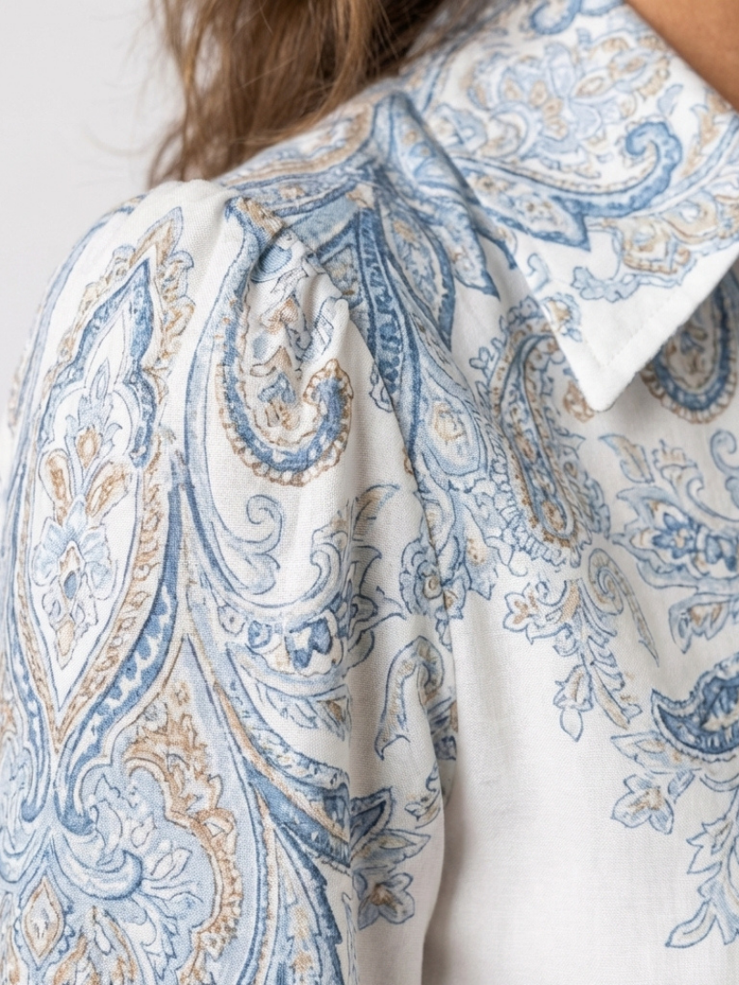 Sierra - High Neck Printed Long Sleeve Maxi Dress