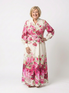 Kennedy - Long Sleeve Floral Belted Maxi Dress