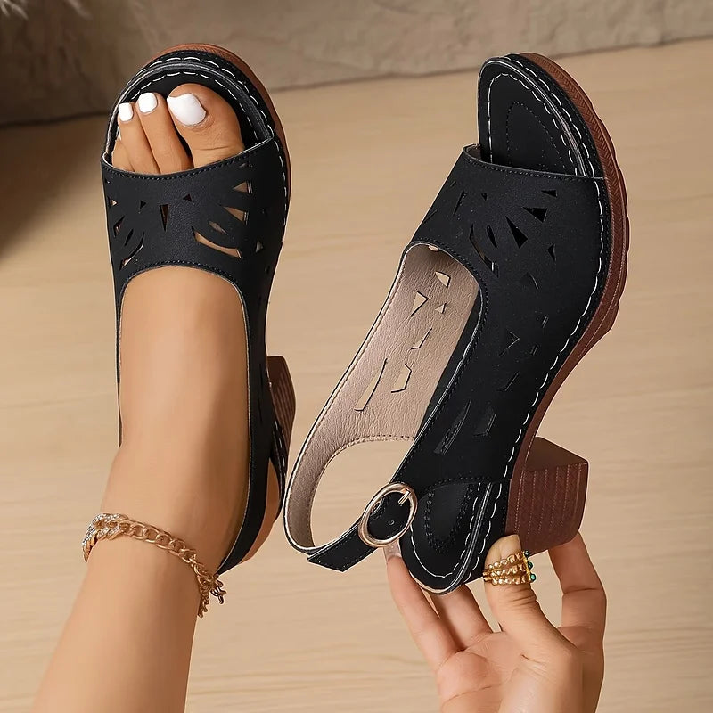 Cristy | Ankle Strap Block Heel Sandals