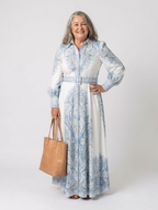 Sierra - High Neck Printed Long Sleeve Maxi Dress