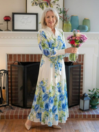 Harper - Long Sleeve Floral Button Front Maxi Dress