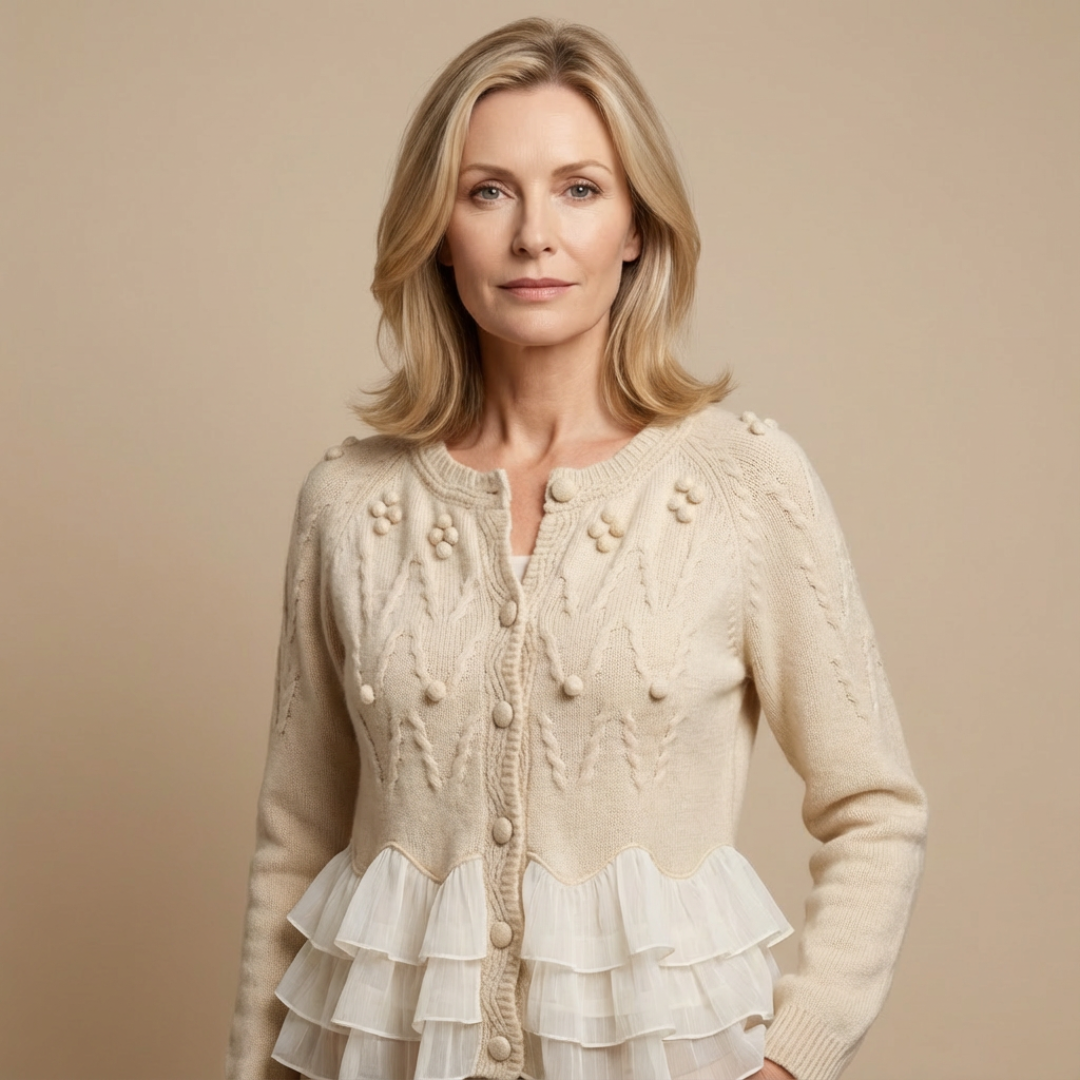 Rosie - Cosy Knit Ruffle Cardigan