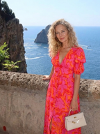 Willow - Floral V Neck Puff Sleeve Midi Dress