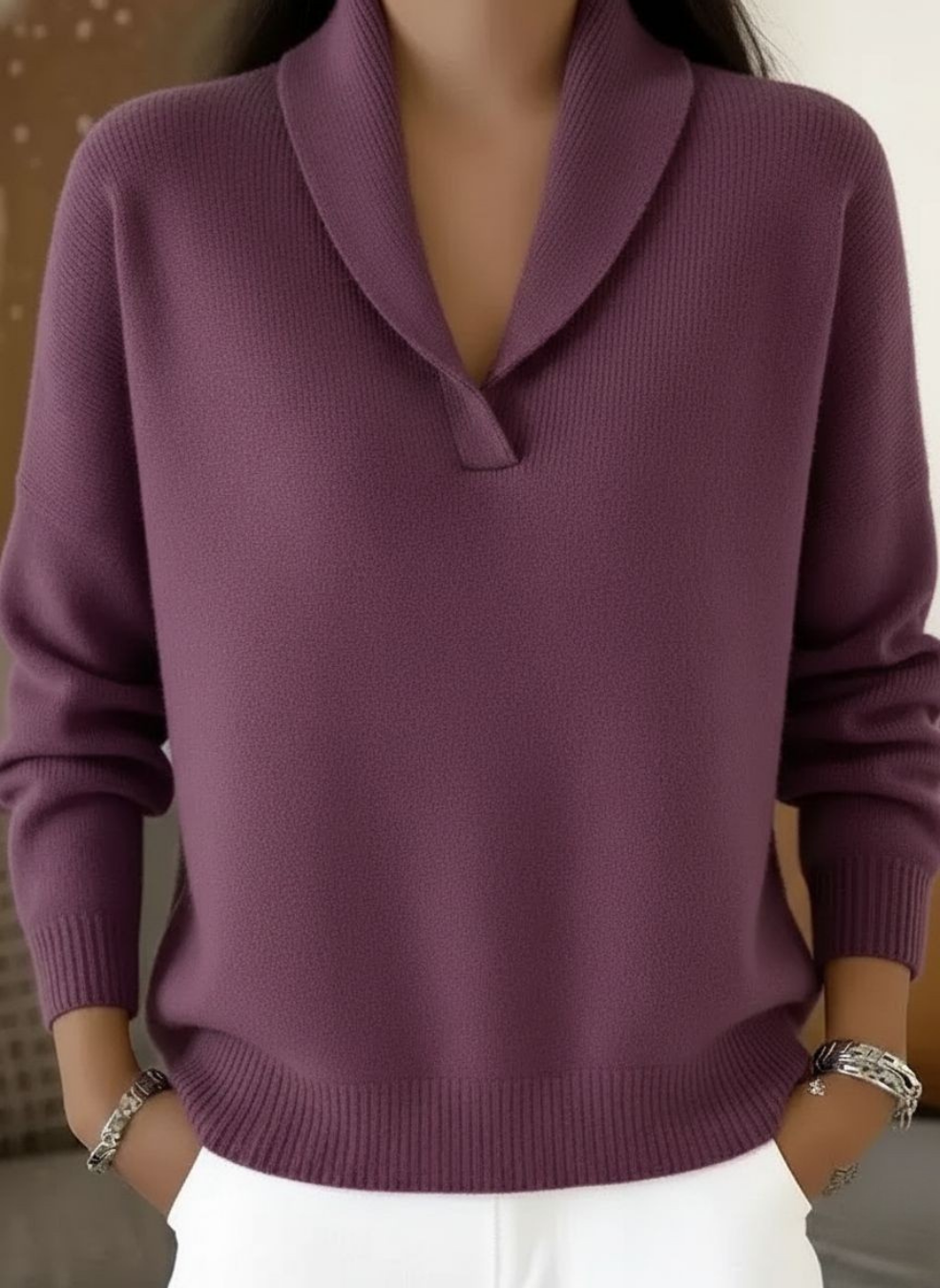 Evelyn | Relaxed V-Neck Knit Jumper