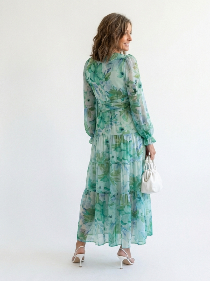 Althea - Long Sleeve Floral Maxi Dress