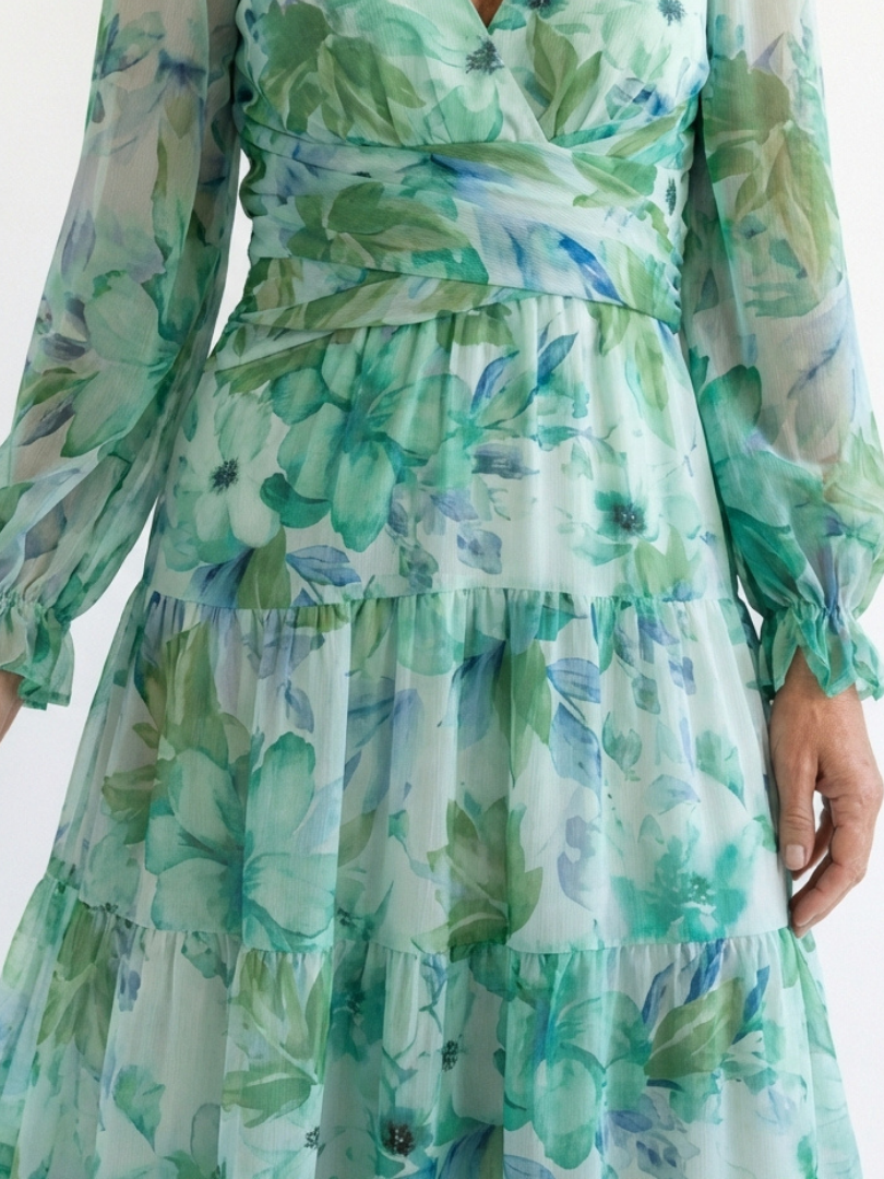 Althea - Long Sleeve Floral Maxi Dress
