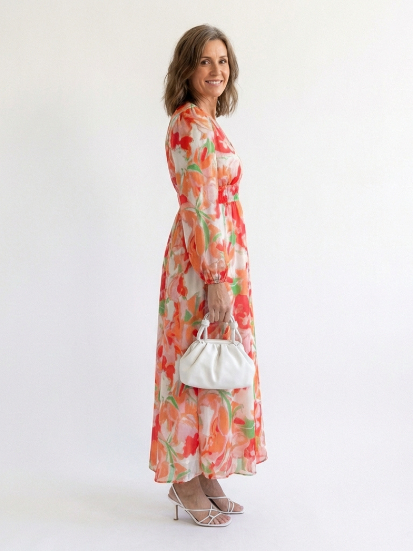 Althea - Long Sleeve Floral Maxi Dress