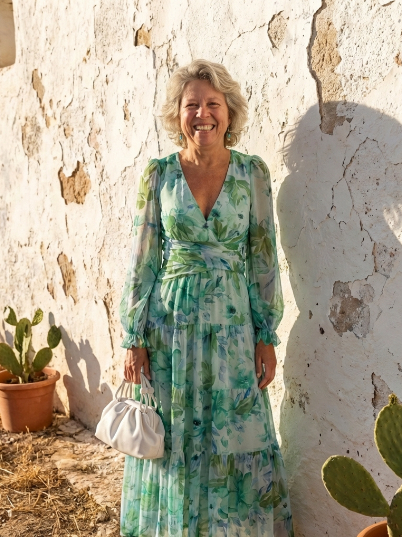 Althea - Long Sleeve Floral Maxi Dress