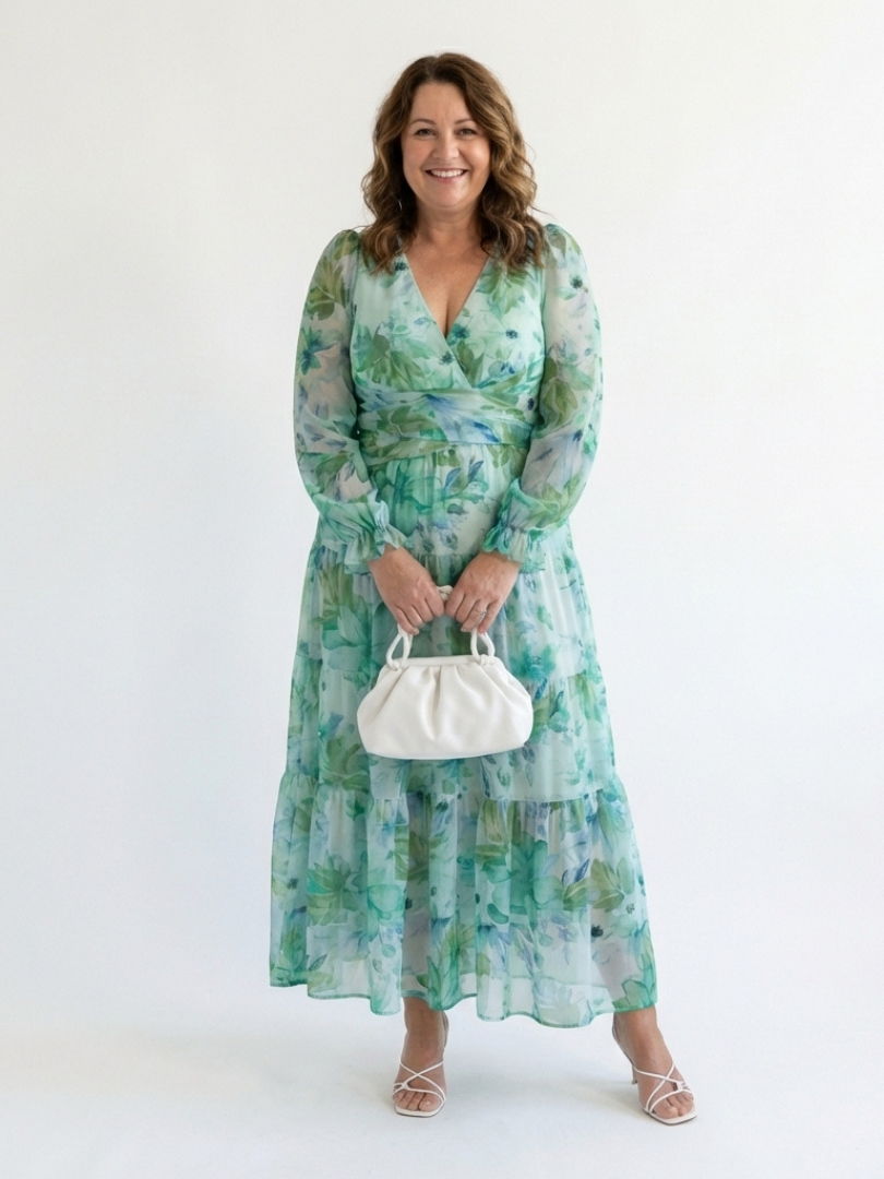 Althea - Long Sleeve Floral Maxi Dress
