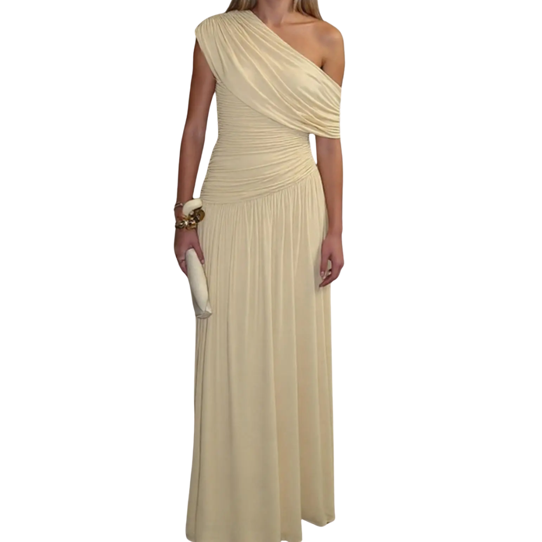 CELINA™ – Sexy Asymmetric Pleated Midi Dress