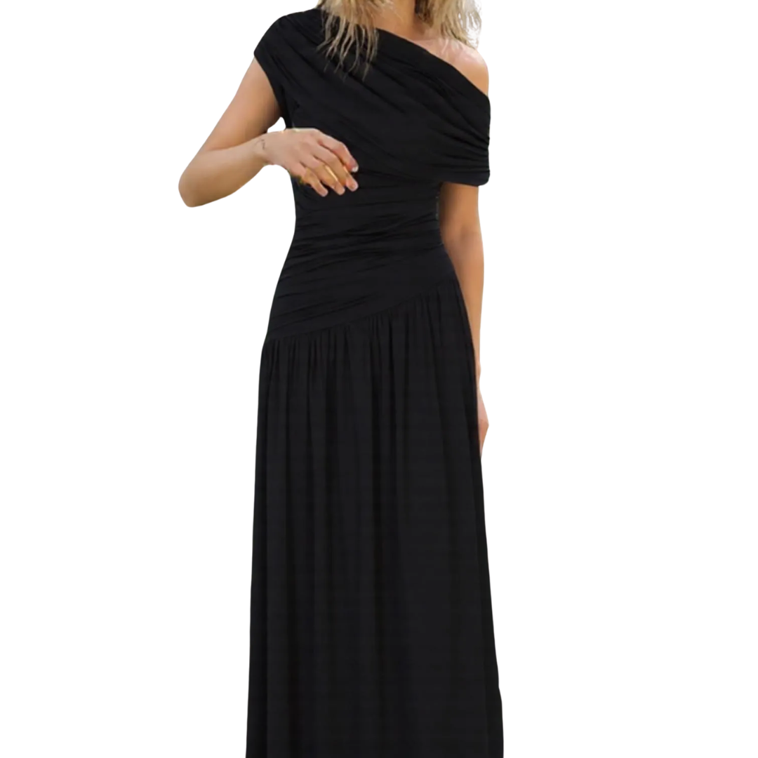 CELINA™ – Sexy Asymmetric Pleated Midi Dress