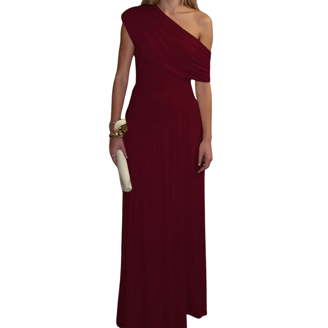 CELINA™ – Sexy Asymmetric Pleated Midi Dress