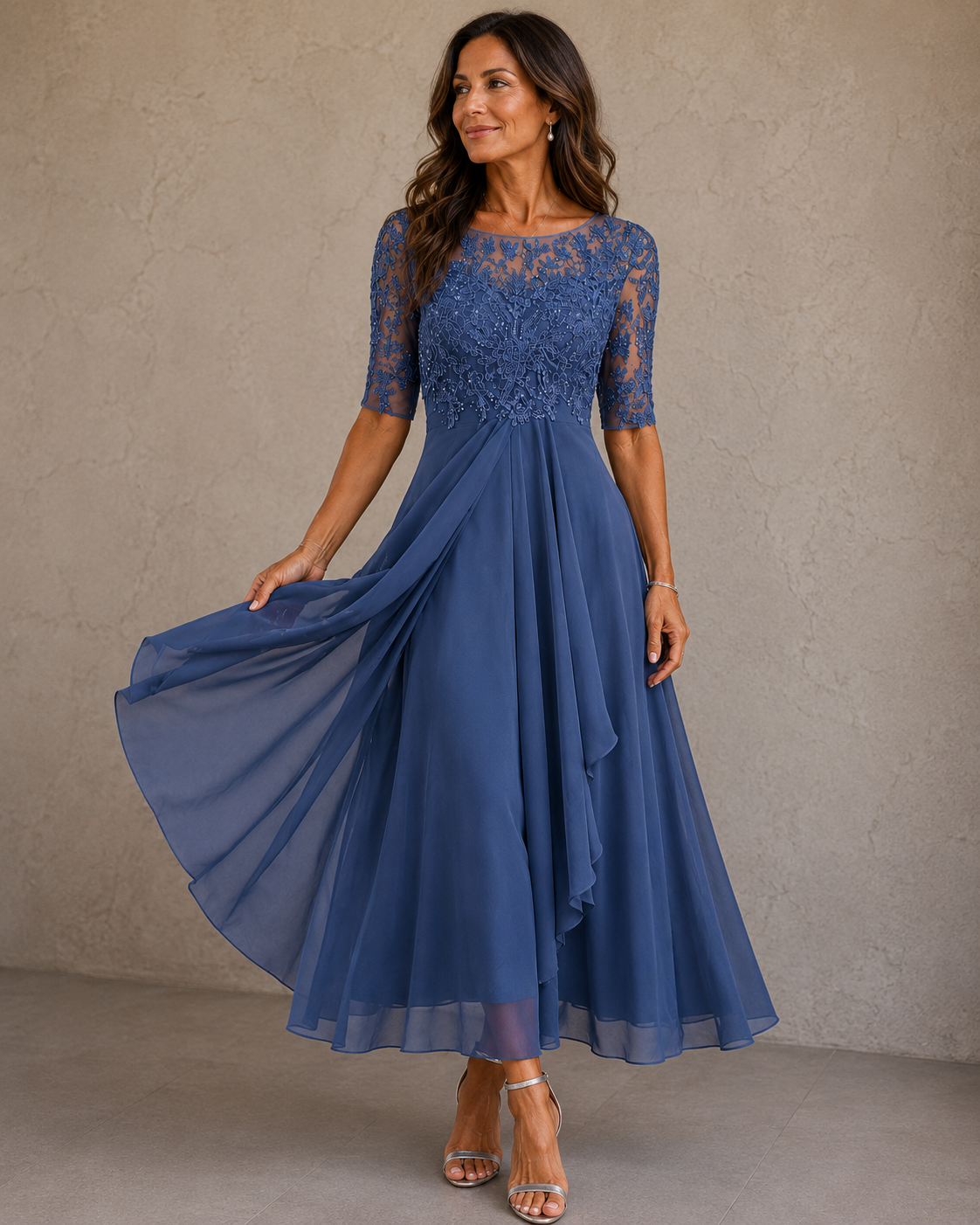 Abella | Lace and Chiffon Dress