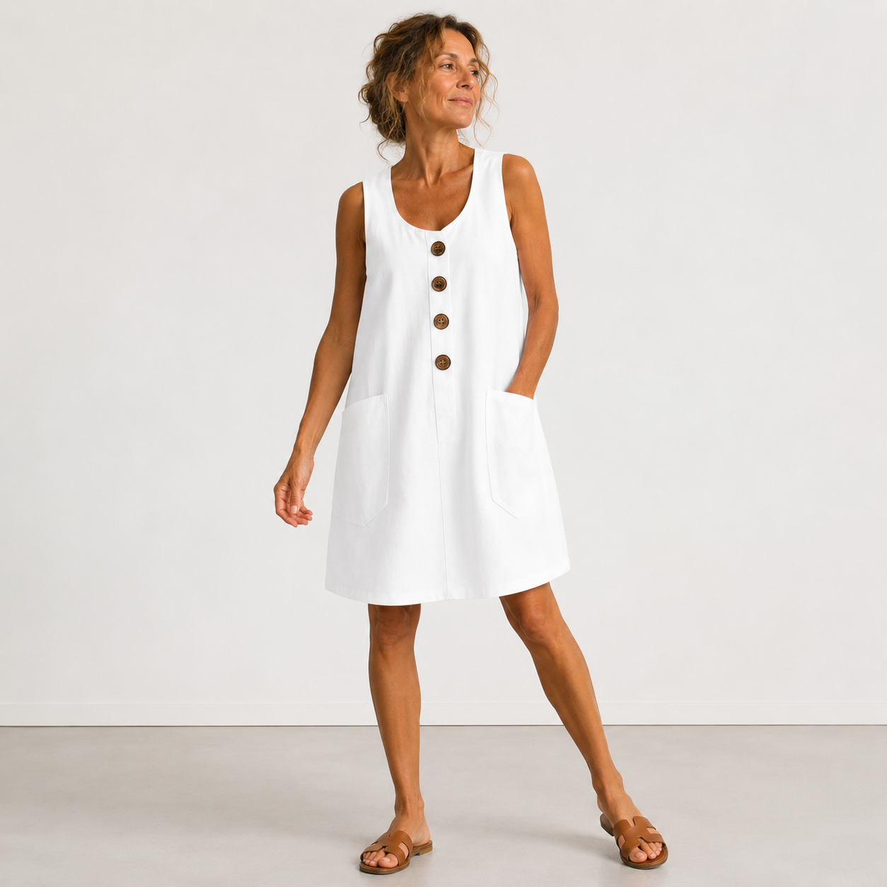 MAUD™ | Elegant Linen and Cotton Dress