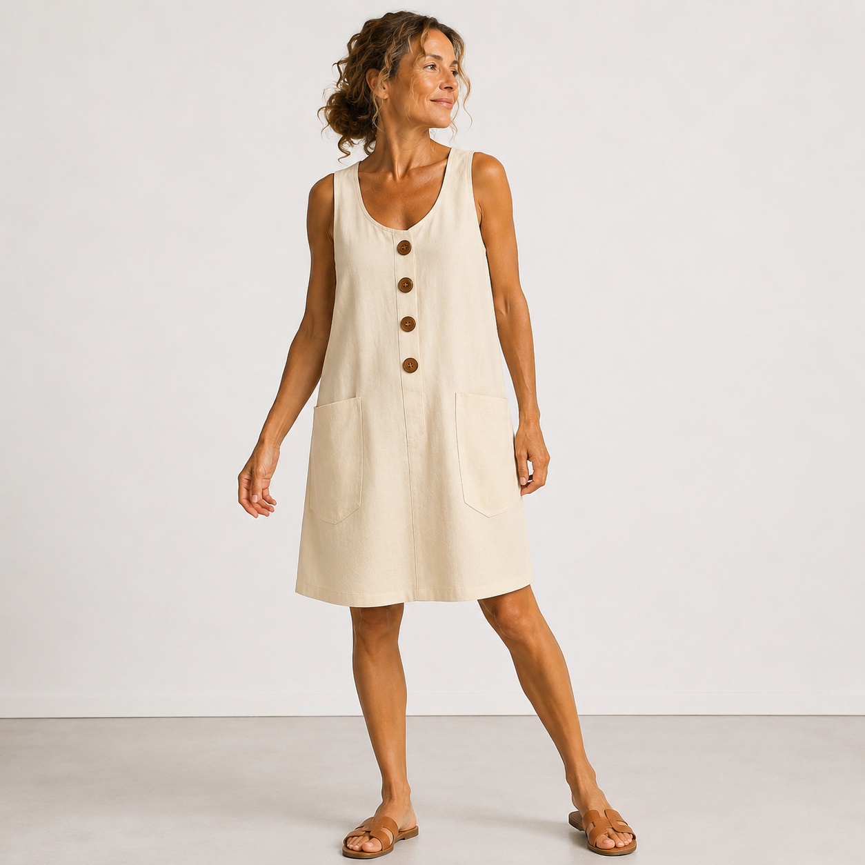 MAUD™ | Elegant Linen and Cotton Dress