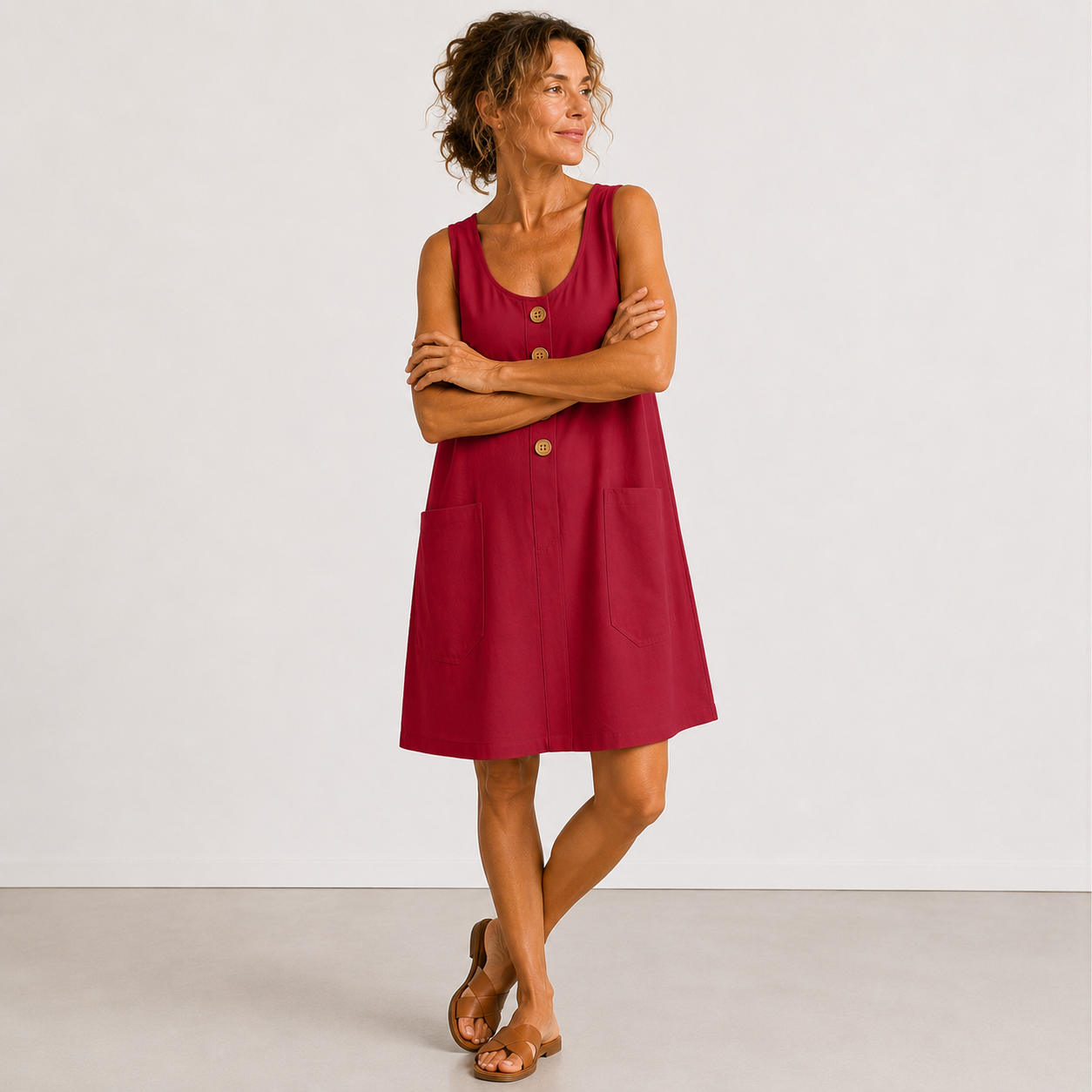 MAUD™ | Elegant Linen and Cotton Dress