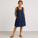 MAUD™ | Elegant Linen and Cotton Dress