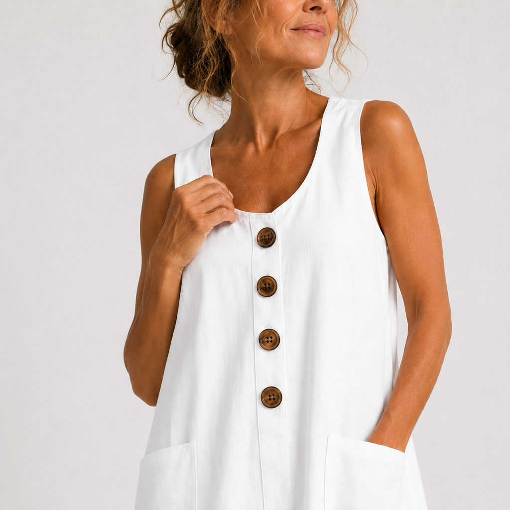 MAUD™ | Elegant Linen and Cotton Dress