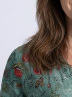 Marina - Floral V Neck Three Quarter Sleeve Maxi Dress