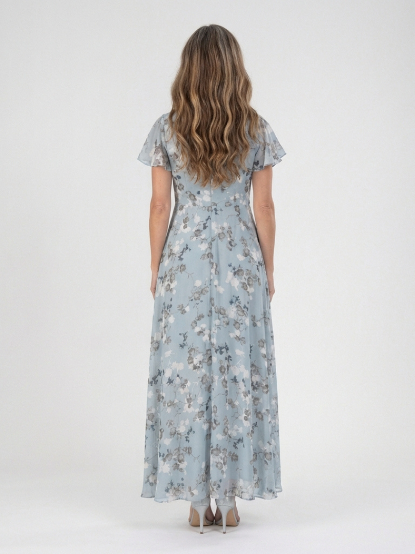 Ismeria - Floral Chiffon Maxi Dress