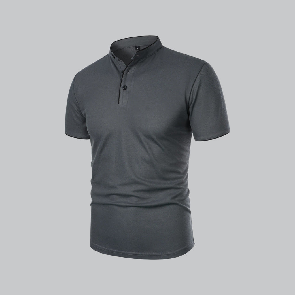 Arthur | Collarless Polo Shirt