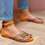 FLAT SANDAL WITH ANKLE STRAP