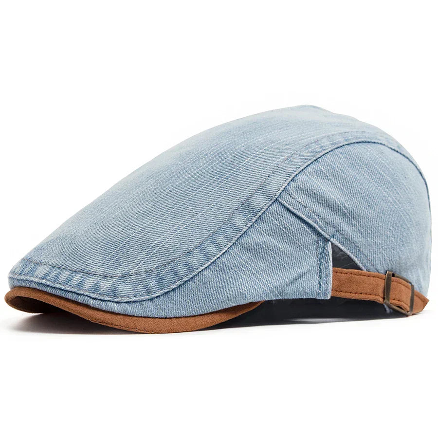 Fedor | Premium Denim Flat Cap