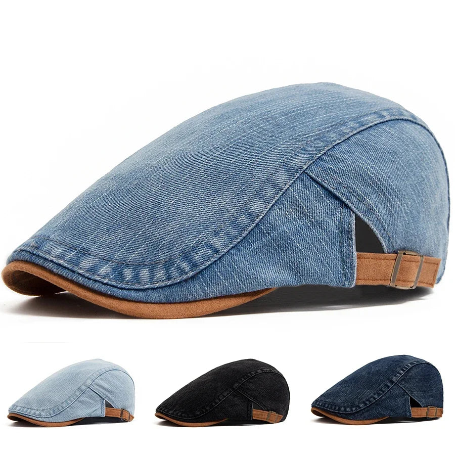 Fedor | Premium Denim Flat Cap