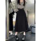 ESTELLE™ – Classic Belt Corduroy Midi Skirt