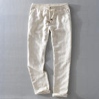 Harrington 100% Linen Trousers with Easy Waist Comfort