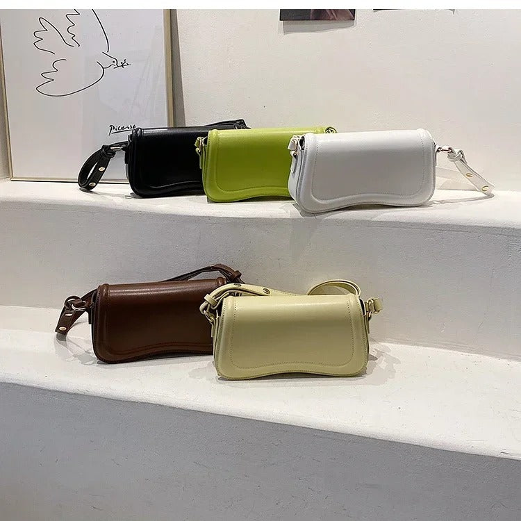Cadence Wavy Flap Vegan Leather Handbag