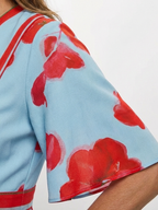 Corinne - V Neck Short Sleeve Floral Maxi Dress