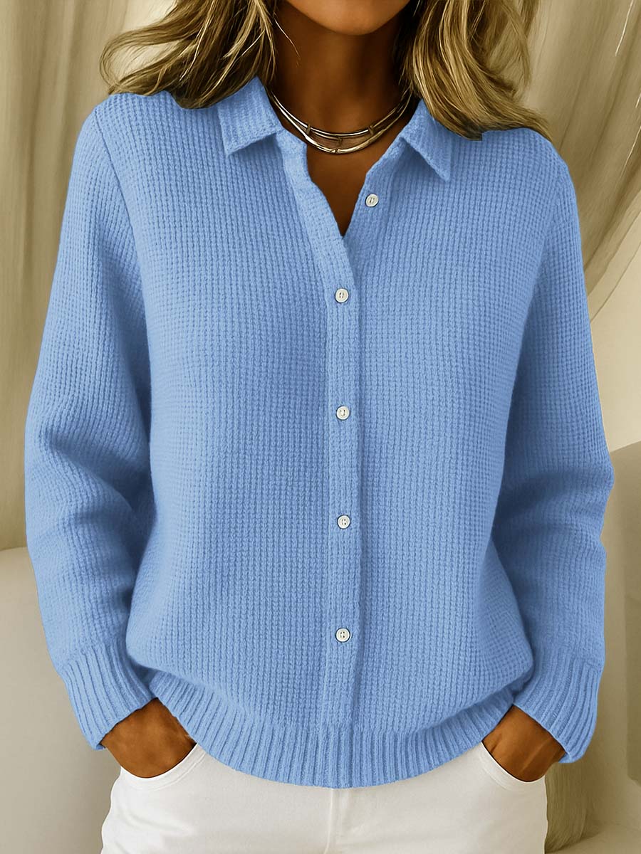 Beatrix - Collared Knit Cardigan