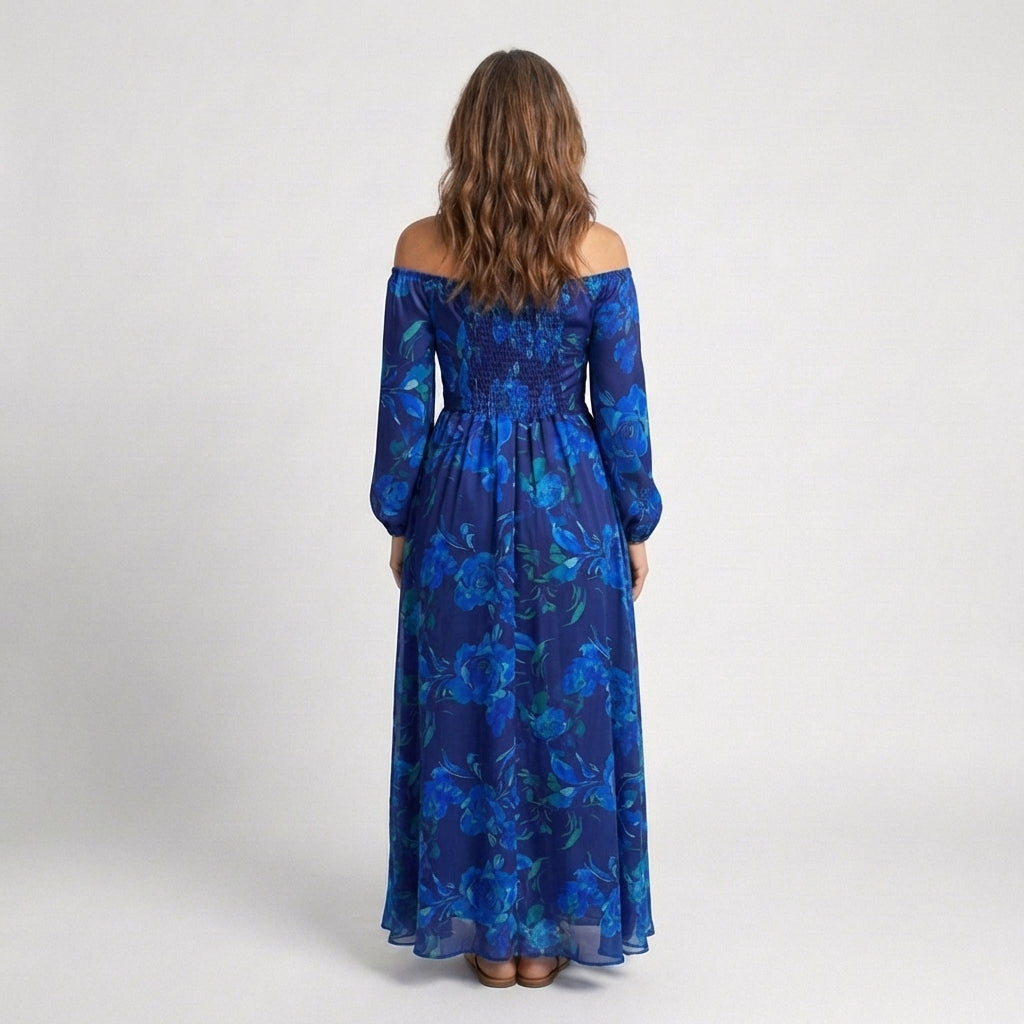 Aspen - Off Shoulder Floral Maxi Dress