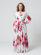 Lillian - Floral Long Sleeve Wrap Maxi Dress