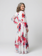 Lillian - Floral Long Sleeve Wrap Maxi Dress