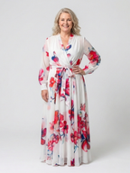 Lillian - Floral Long Sleeve Wrap Maxi Dress