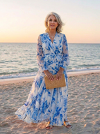 Lillian - Floral Long Sleeve Wrap Maxi Dress