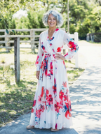 Lillian - Floral Long Sleeve Wrap Maxi Dress